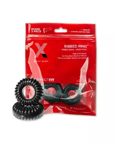 Image du PF Blend Premium Stretch Ribbed Ring Slim, cockring élégant et discret de PerfectFitBrand-3