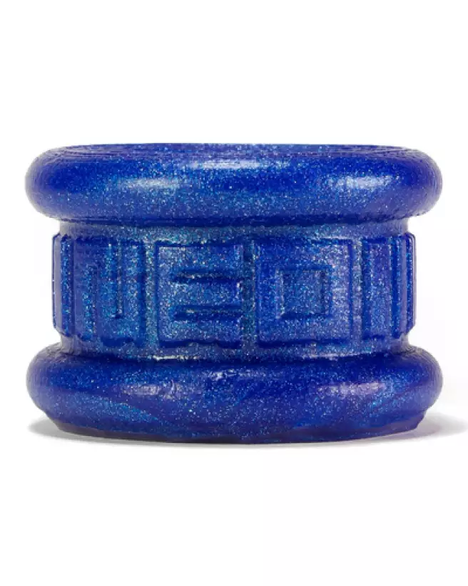 Neo Short Ballstretcher Blueballs d'Oxballs en silicone pour amélioration masculine et confort optimal-1
