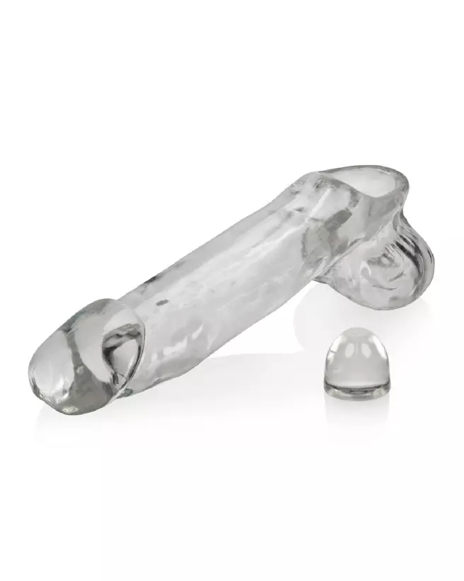 Daddy Bluberry Cocksheath Clear de Oxballs, gaine pénienne en silicone transparent-3