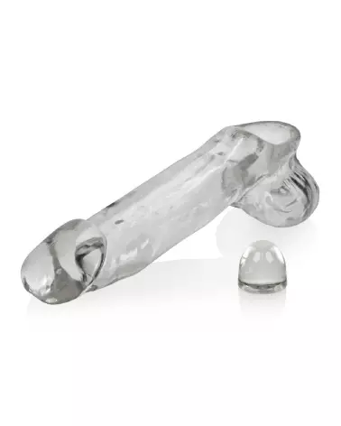 Daddy Bluberry Cocksheath Clear de Oxballs, gaine pénienne en silicone transparent-3