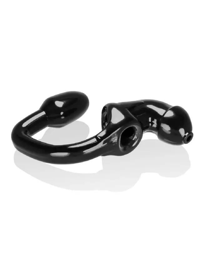 Image du Tailpipe Chastity Asslock and Cocklock par Oxballs en noir, dispositif de chasteté premium-5