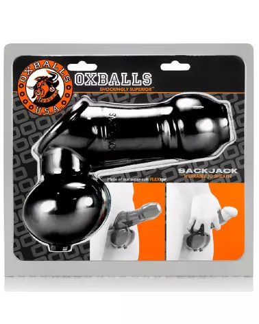 Sackjack Wearable Jackoff Sheath par Oxballs en noir, gaine pour pénis haute performance-2