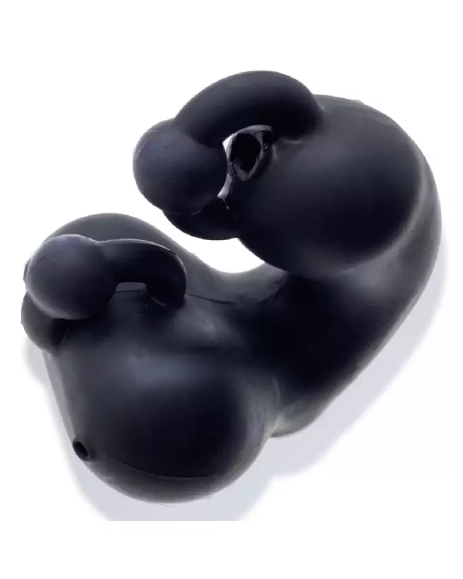 Image de la cage de chasteté Meatlocker Black Ice d'Oxballs, design discret et durable pour contrôle sécurisé-3