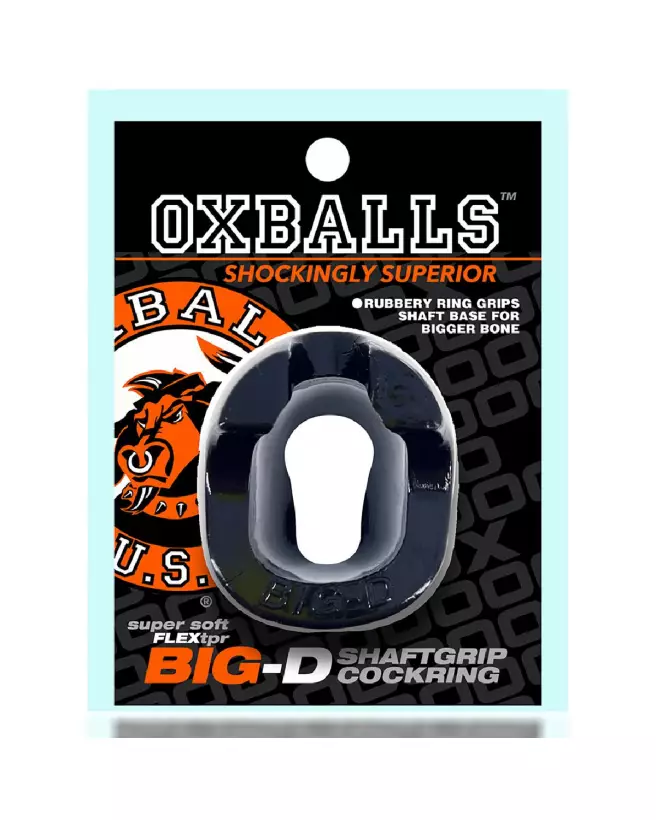Image du Cockring Oxballs Big-D Bigger Bulge avec Shaft Grippers en Noir-2