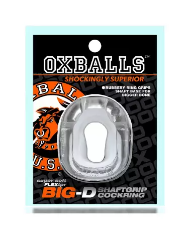 Oxballs Big-D Bigger Bulge Cockring Clear with Shaft Grippers-2
