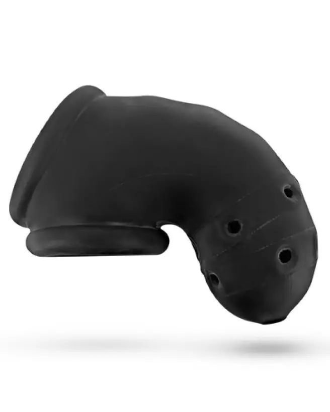 Image de la cage de chasteté Oxballs Airlock Air-Lite Vented en Black Ice, durable et confortable-1
