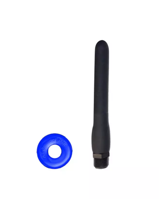 Image Oxshot Oxballs - Douche anale avec cockring flexible noir et bleu-1