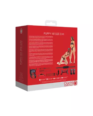 Kit Chiot Néoprène S/M Ouch! by Shots pour Pet Play-3