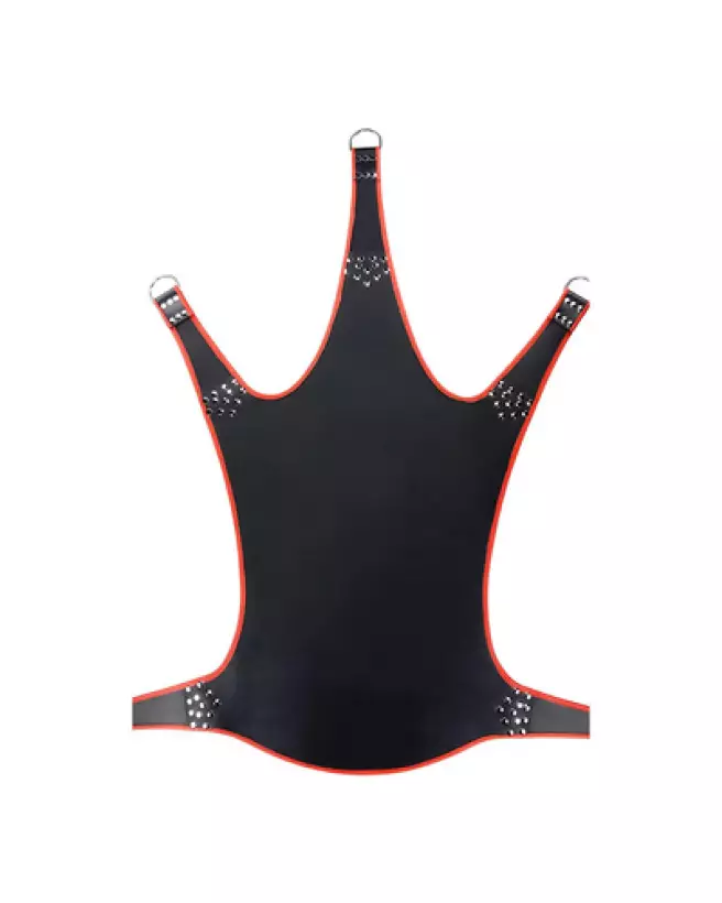 Balançoire sexuelle Leather Sling 5 points avec bordure rouge par Mr. Sling-1