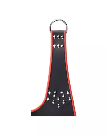 Balançoire sexuelle Leather Sling 5 points avec bordure rouge par Mr. Sling-4