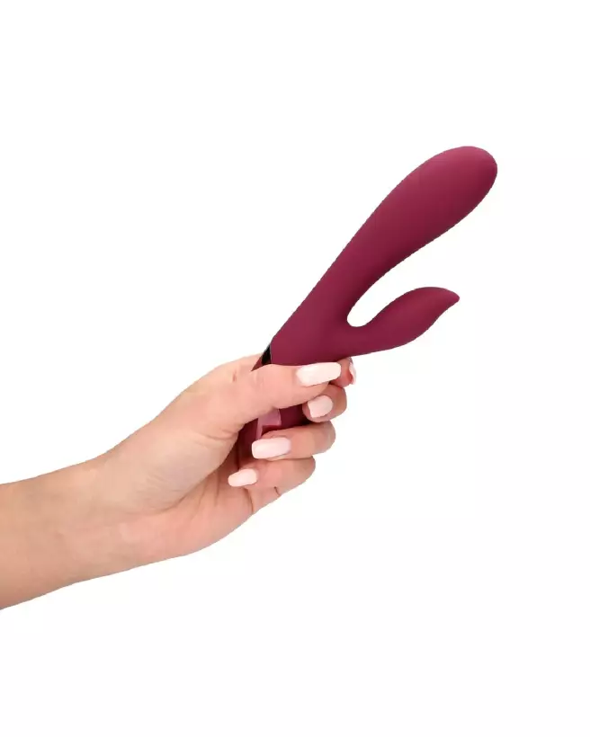 Smooth Silicone Rabbit Vibrator Dark Cherry par Loveline by Shots - Image du produit-7