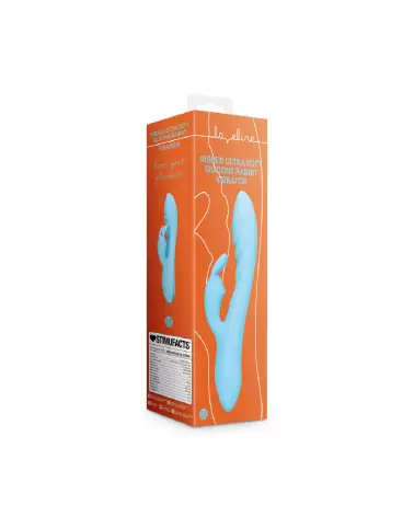 Loveline Ribbed Ultra Soft Silicone Rabbit Vibrator in Glacial Blue-2