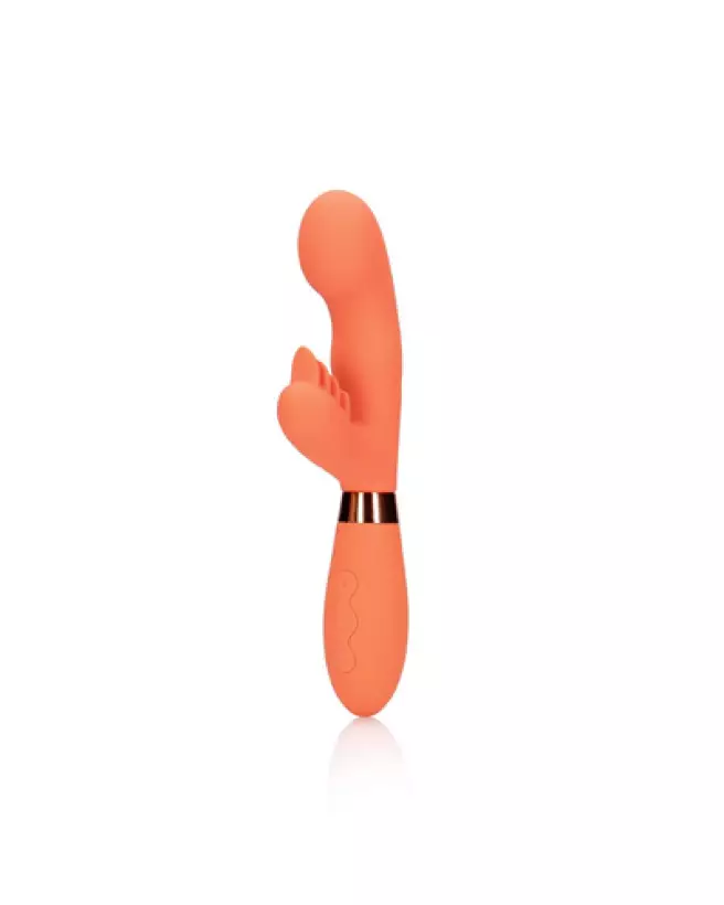 Image du Vibrateur Lapin en Silicone avec Stimulateur Clitoridien Cannelé Loveline by Shots-1