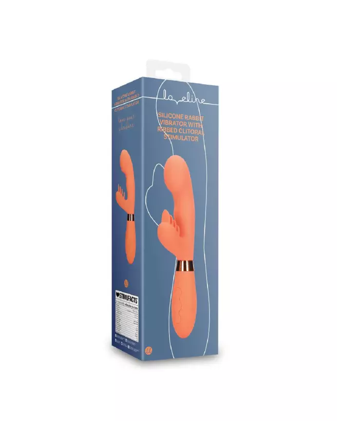Image du Vibrateur Lapin en Silicone avec Stimulateur Clitoridien Cannelé Loveline by Shots-2