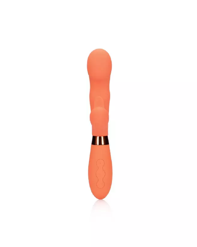 Image du Vibrateur Lapin en Silicone avec Stimulateur Clitoridien Cannelé Loveline by Shots-5