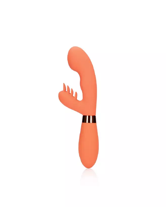 Image du Vibrateur Lapin en Silicone avec Stimulateur Clitoridien Cannelé Loveline by Shots-6
