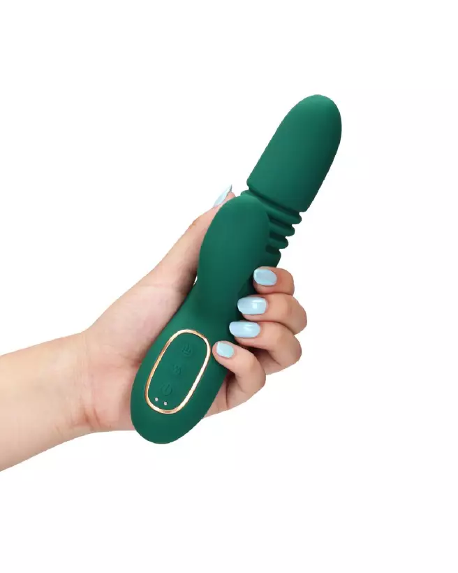 Vibrateur Rabbit Thrusting Loveline by Shots en action, double stimulation-7