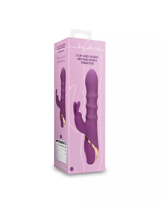 Vibrateur Rabbit Loveline by Shots avec 3 Anneaux Mobiles pour Stimulation Intense-2