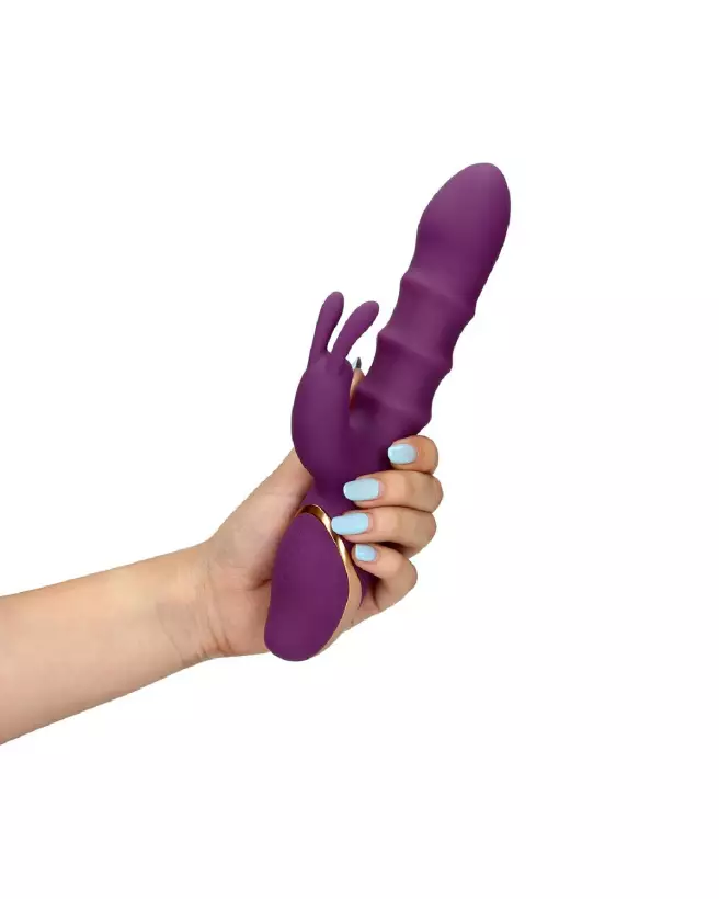 Vibrateur Rabbit Loveline by Shots avec 3 Anneaux Mobiles pour Stimulation Intense-7