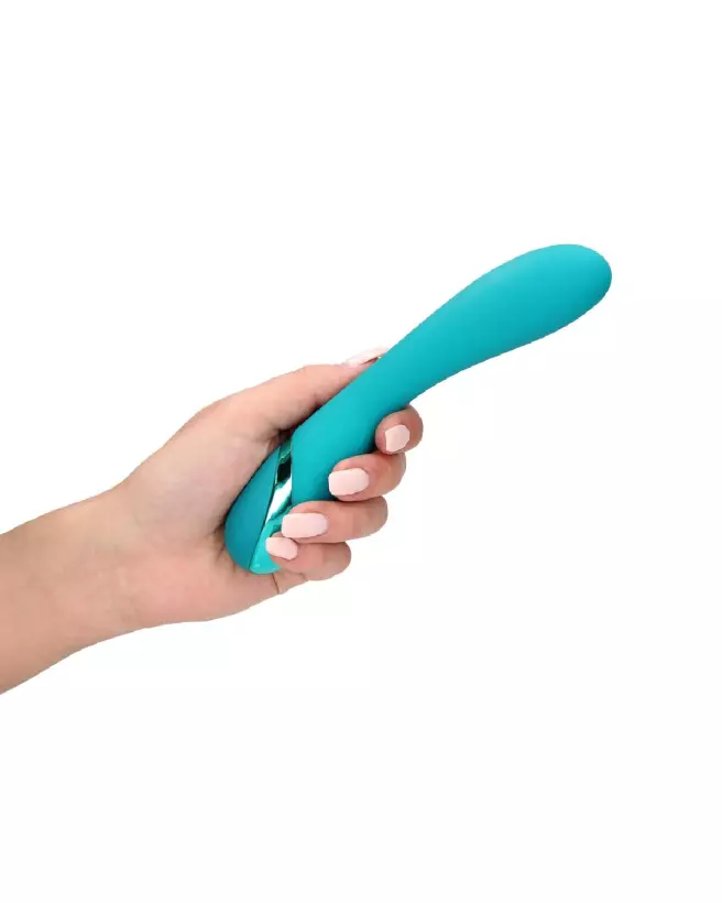 Vibrateur Teal Blue Loveline pour stimulation point G en silicone-7