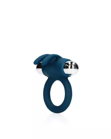 Vibrating Rabbit Cock Ring Baltic Blue de Loveline by Shots en action-1