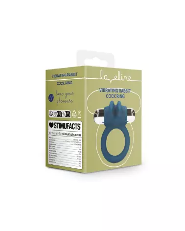 Vibrating Rabbit Cock Ring Baltic Blue de Loveline by Shots en action-2