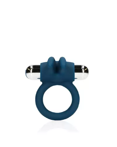 Vibrating Rabbit Cock Ring Baltic Blue de Loveline by Shots en action-5