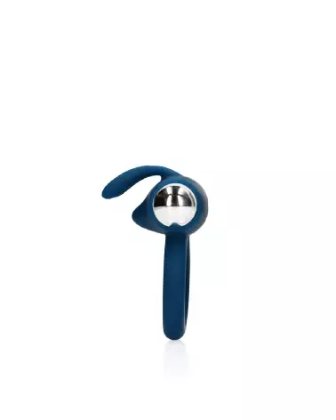 Vibrating Rabbit Cock Ring Baltic Blue de Loveline by Shots en action-6