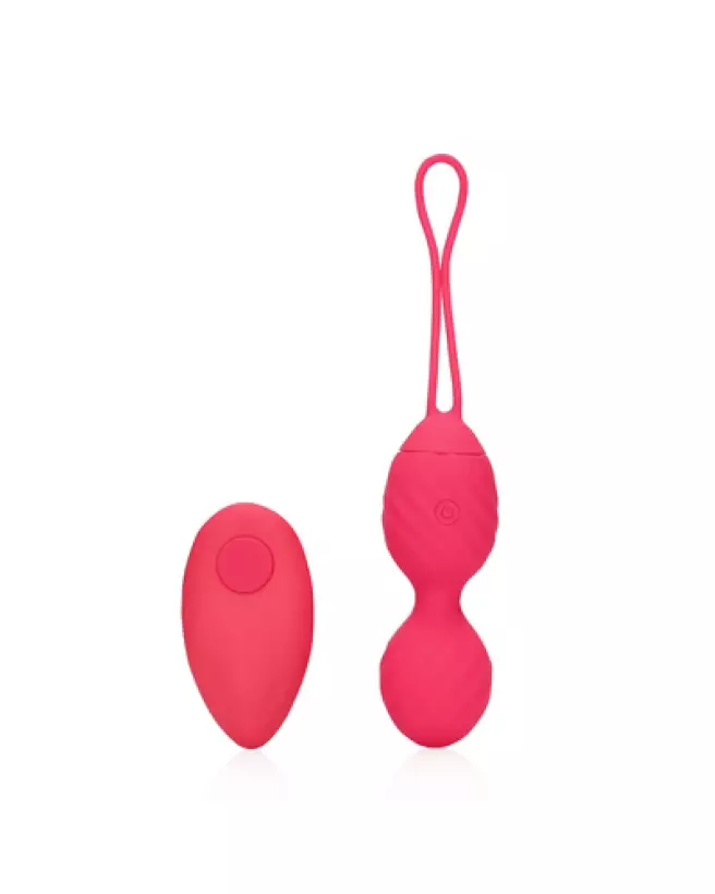 Vibrating Egg Strawberry Red avec télécommande par Loveline by Shots-1