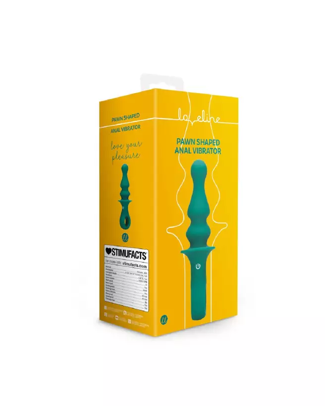 Image du Pawn Shaped Anal Vibrator Peacock Plume par Loveline - Chapelet anal vibrant en forme de pion-2