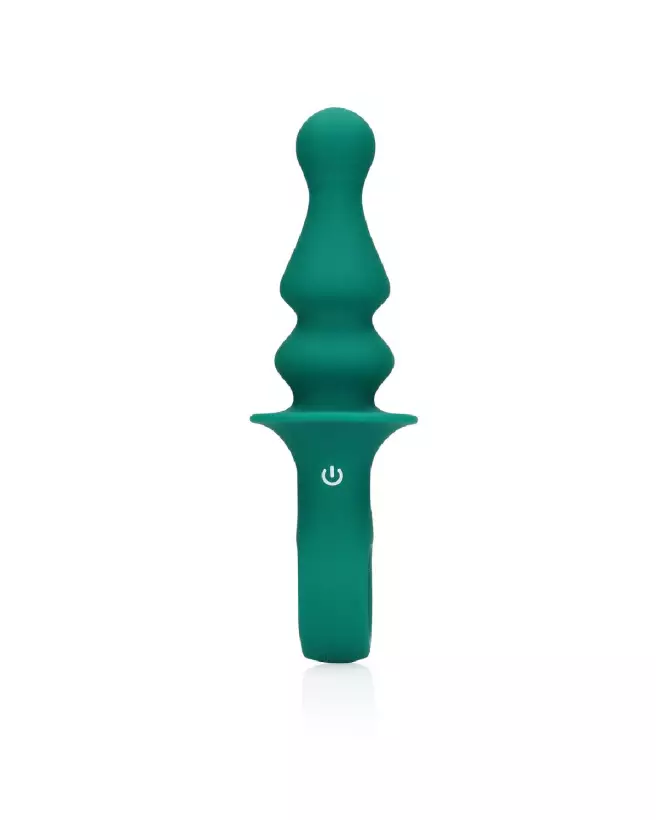 Image du Pawn Shaped Anal Vibrator Peacock Plume par Loveline - Chapelet anal vibrant en forme de pion-5