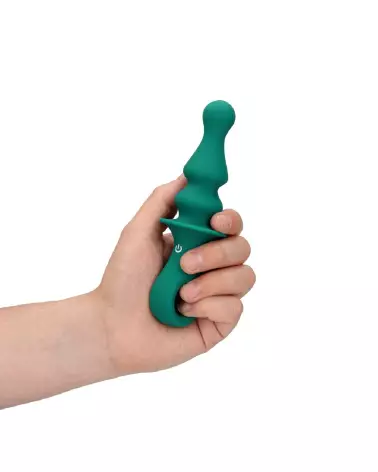 Image du Pawn Shaped Anal Vibrator Peacock Plume par Loveline - Chapelet anal vibrant en forme de pion-7