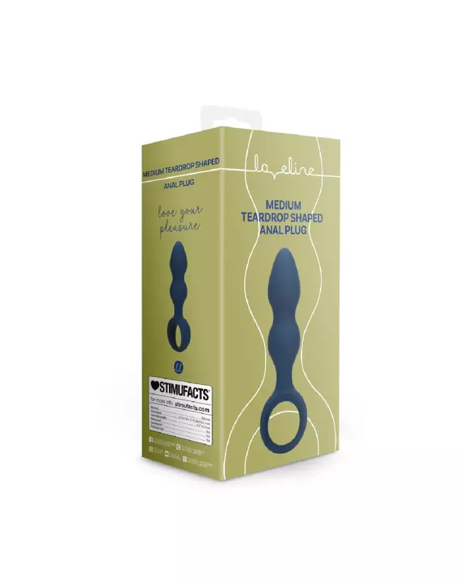 Plug Anal Teardrop Medium Bleu Baltique de Loveline by Shots-2