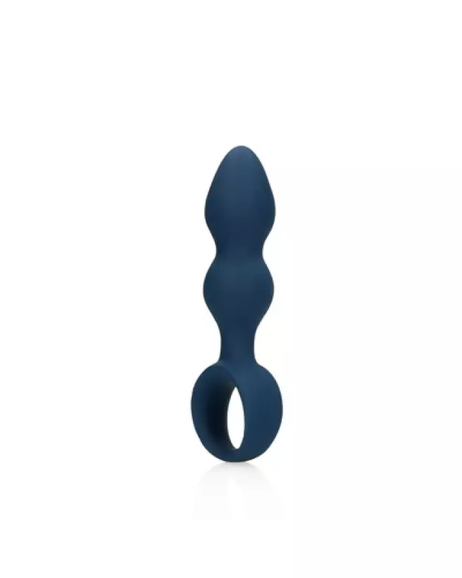 Plug anal bleu Baltique Loveline, forme larme, taille large-1