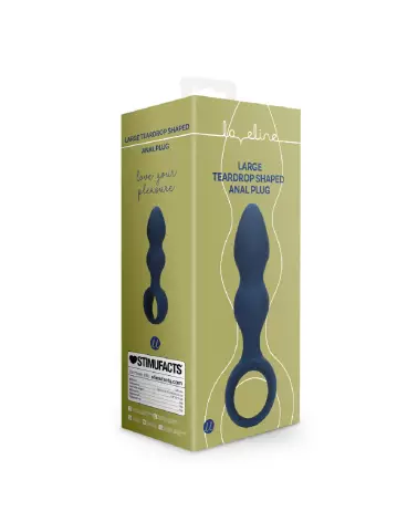 Plug anal bleu Baltique Loveline, forme larme, taille large-2
