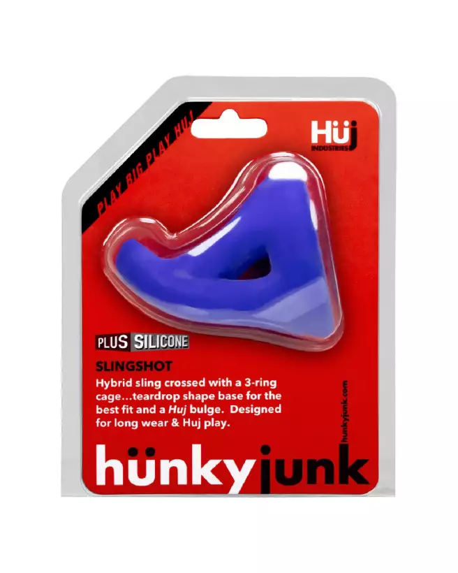 Image du Slingshot 3-Ring Teardrop Sling Cobalt par Hunkyjunk - Anneaux et Cockring de haute qualité-2