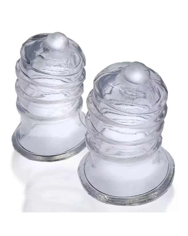 Image des Nipsuckers Elong de Hunkyjunk, pinces à tétons transparentes avec base large-1
