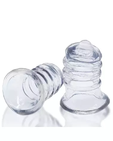 Image des Nipsuckers Elong de Hunkyjunk, pinces à tétons transparentes avec base large-3