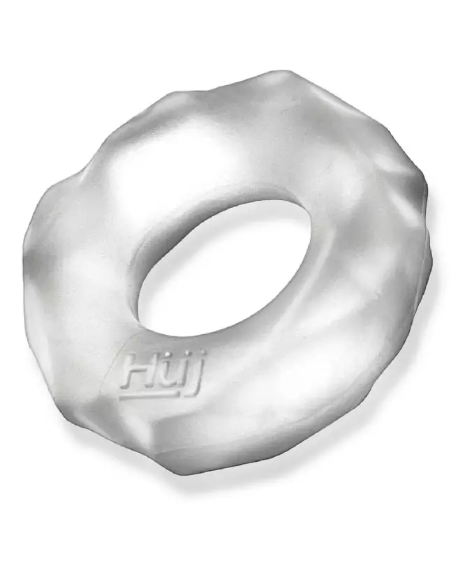 Cockring Fractal Tactile Transparent de Hunkyjunk pour endurance et plaisir-3