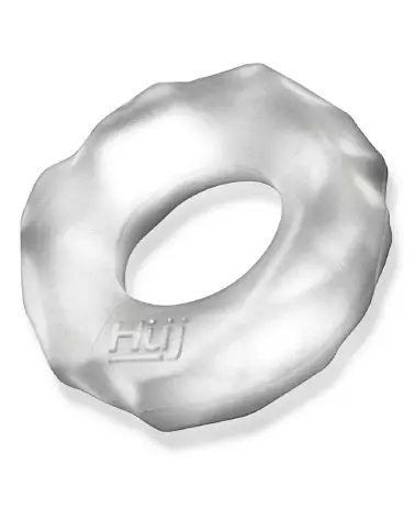 Cockring Fractal Tactile Transparent de Hunkyjunk pour endurance et plaisir-3