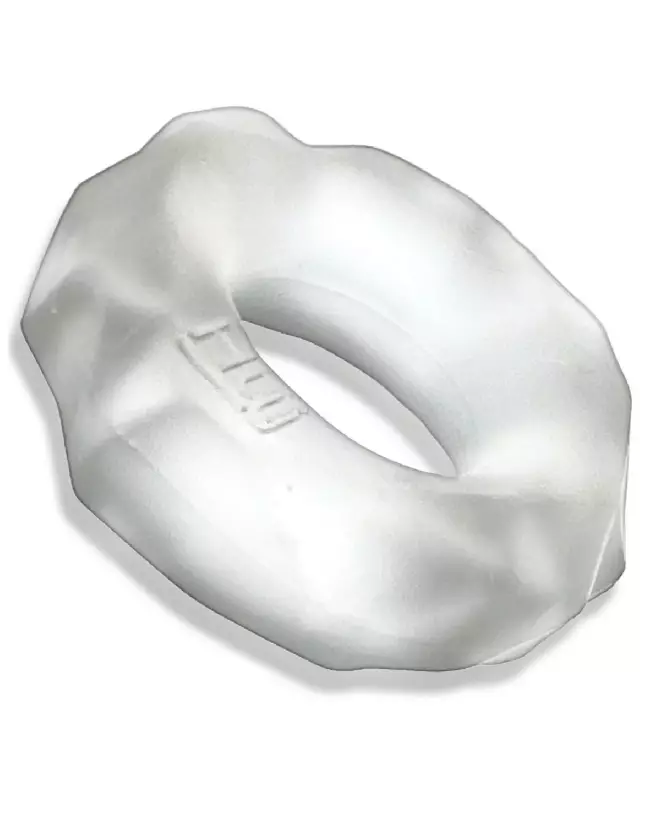 Cockring Fractal Tactile Transparent de Hunkyjunk pour endurance et plaisir-5