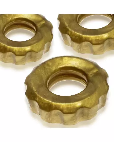 Image du Super Huj 3-pack Stretchy Cockrings Bronze Metallic par Hunkyjunk-4