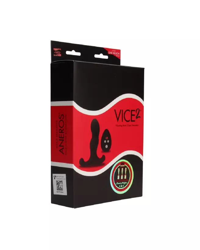 Image du stimulateur prostatique Vice 2 d'Aneros en noir - Vibrations et stimulation du point G masculin-2