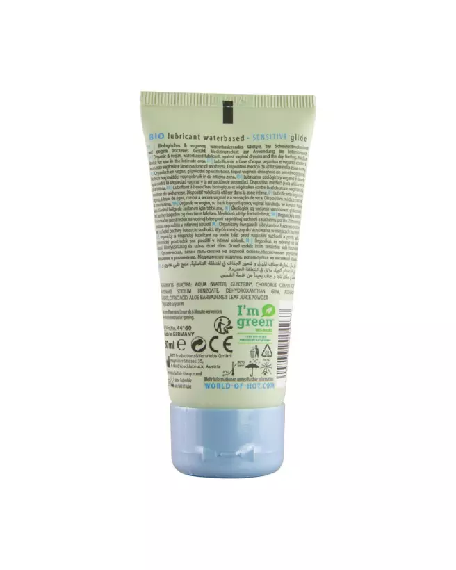 Image du lubrifiant Sensitiv à base d'eau 50 ml de HOT, produit naturel et bio-2