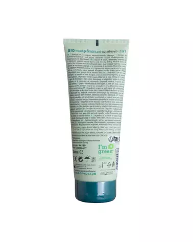 Lubrifiant et massage 2 en 1 HOT bio à base d'eau 200ml-2