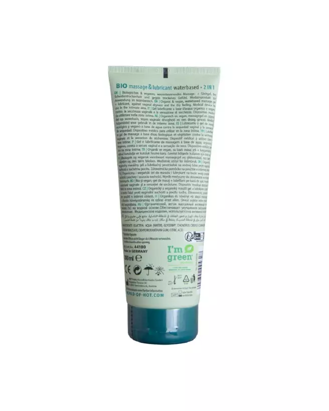 Lubrifiant et massage 2 en 1 HOT bio à base d'eau 200ml-3