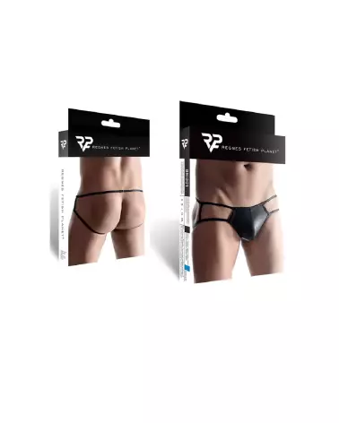 Regnes Fetish Planet Wetlook Men's Black Briefs Jockstraps-2