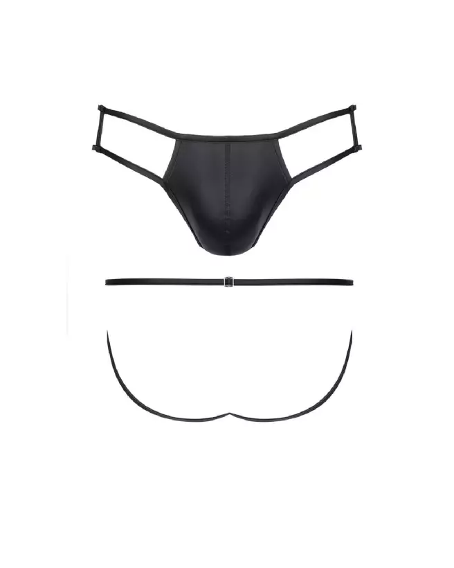 Regnes Fetish Planet Wetlook Men's Black Briefs Jockstraps-5
