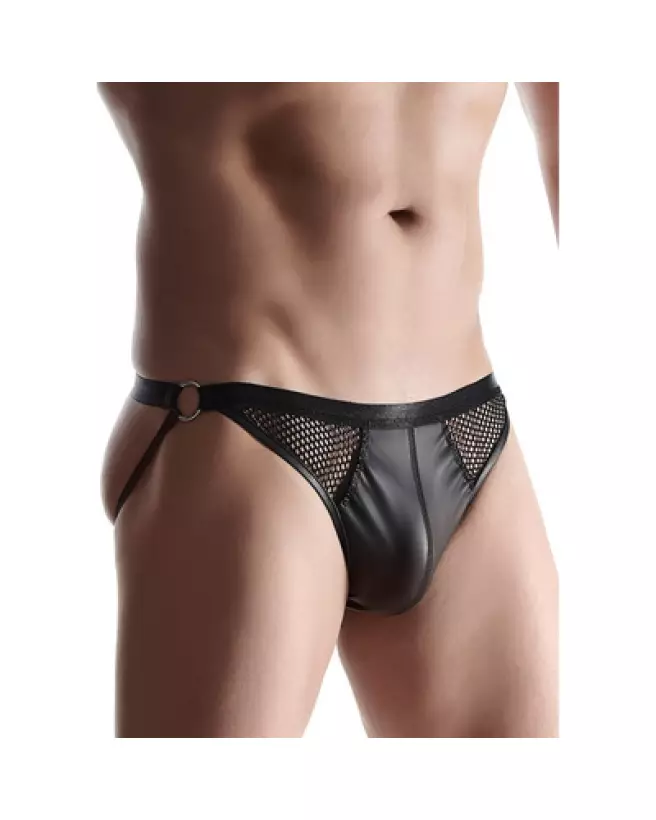 Jockstrap Wetlook noir XXL ouvert à l'arrière de Regnes Fetish Planet-1