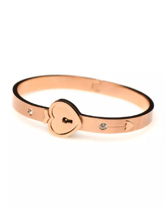 Bracelet verrouillable or rose et collier clé XR Brands-7